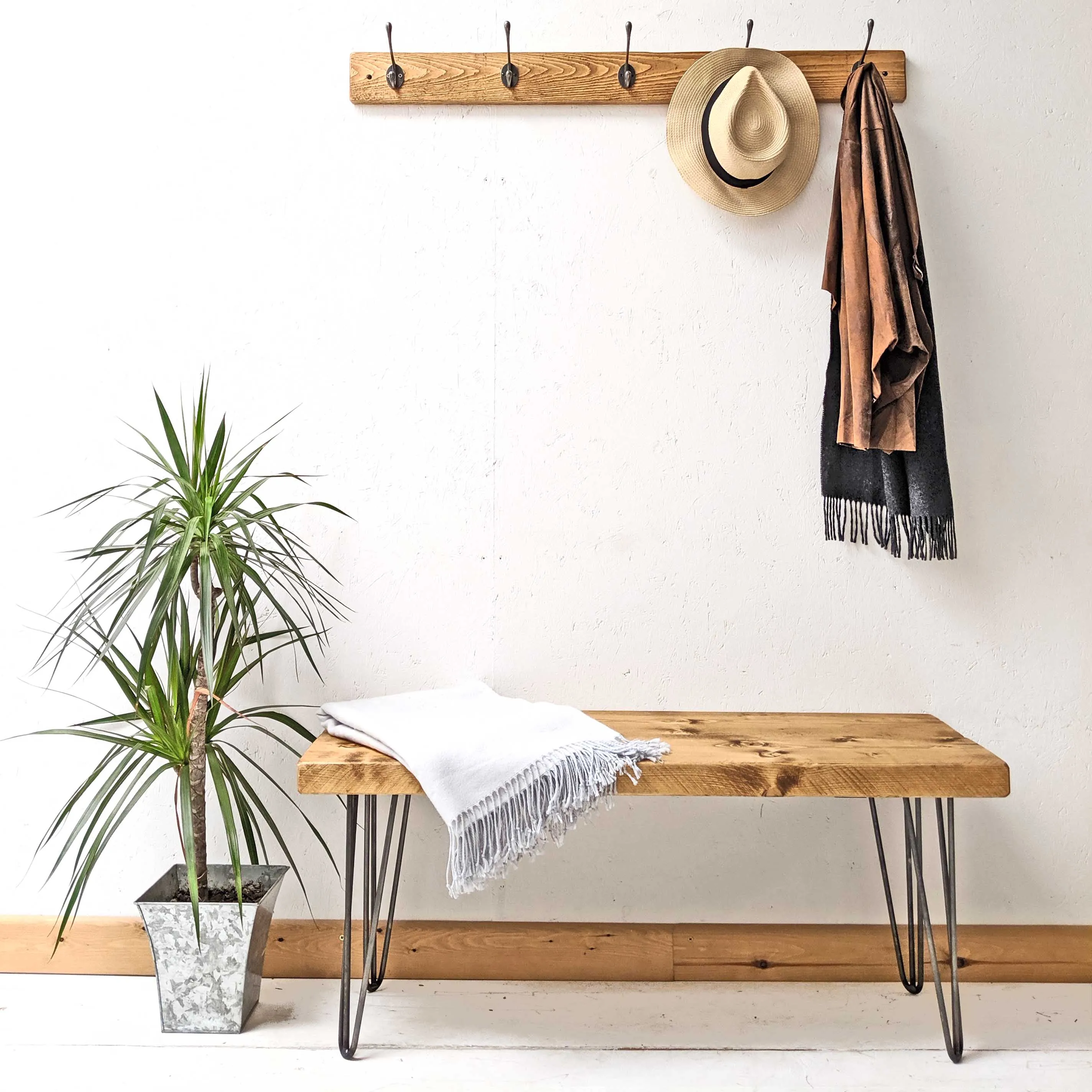 Wooden Coat Rack | Vintage Hooks