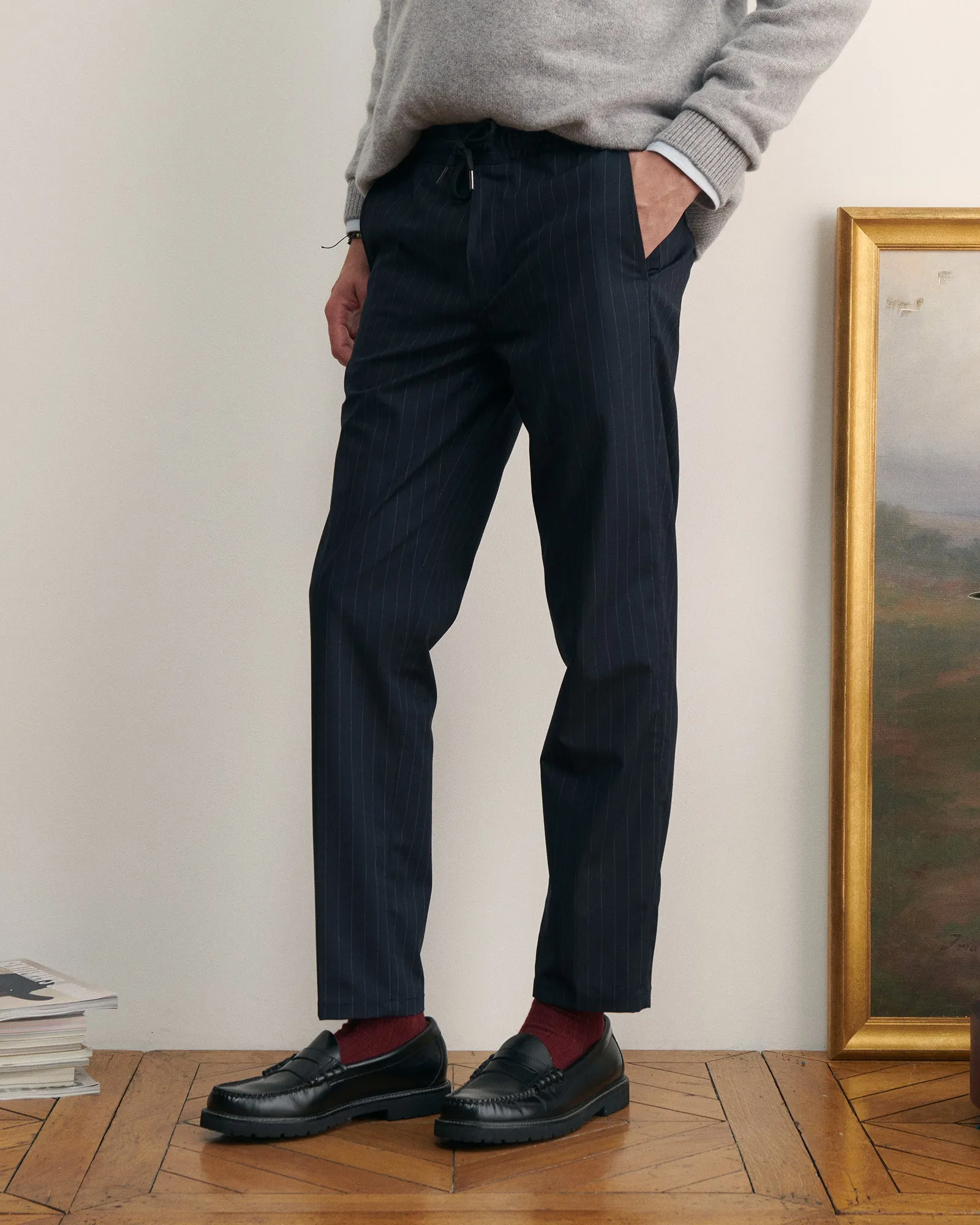 Wool arcade pants