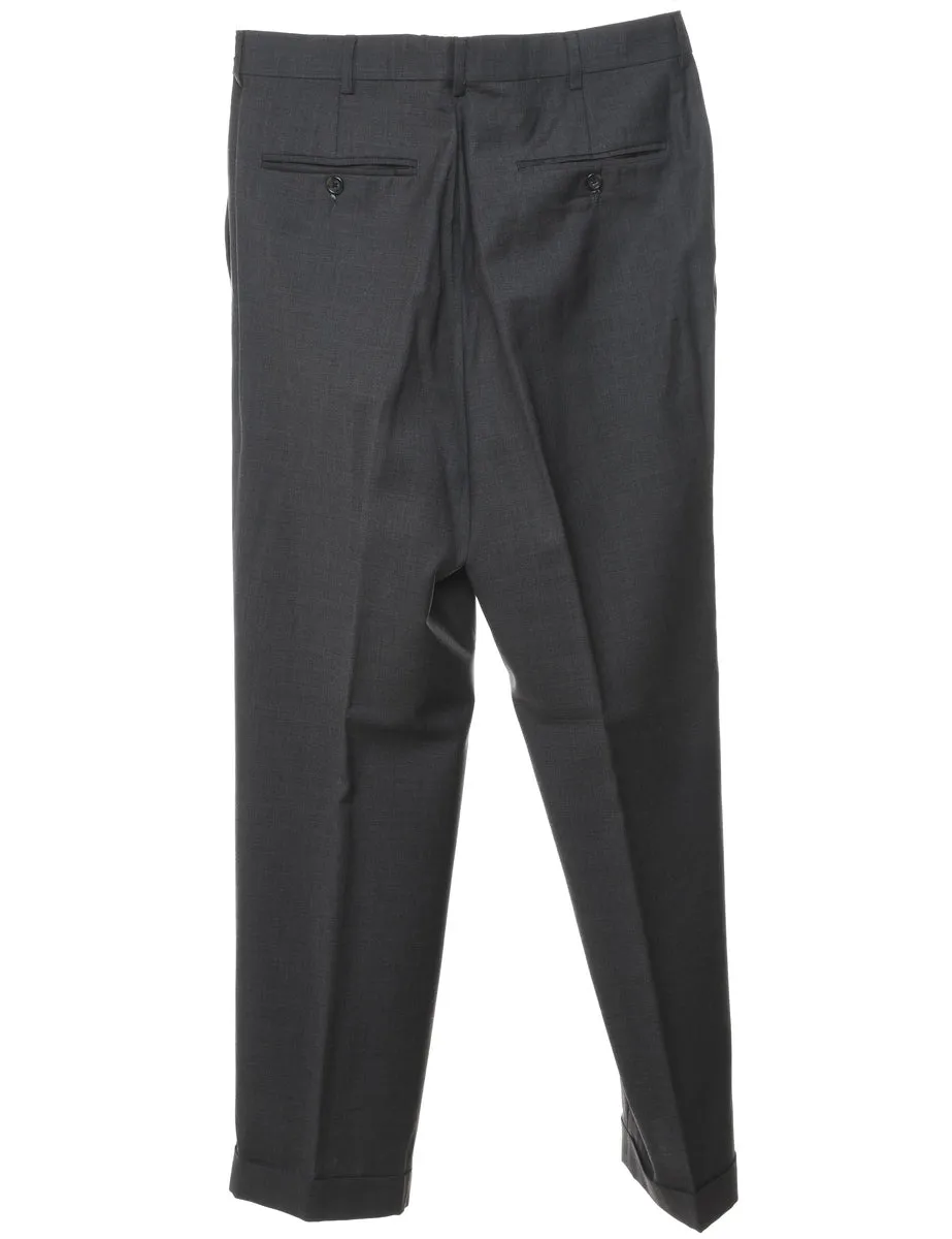 Wool Nautica Dark Grey Classic Trousers - W32 L32