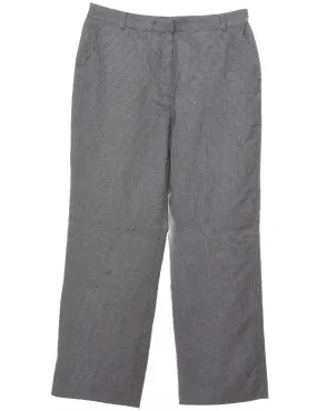 Wool Patterned Grey Trousers - W30 L28