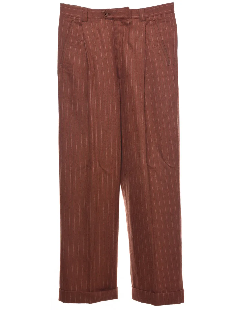 Wool Striped Pattern Trousers - W33 L31