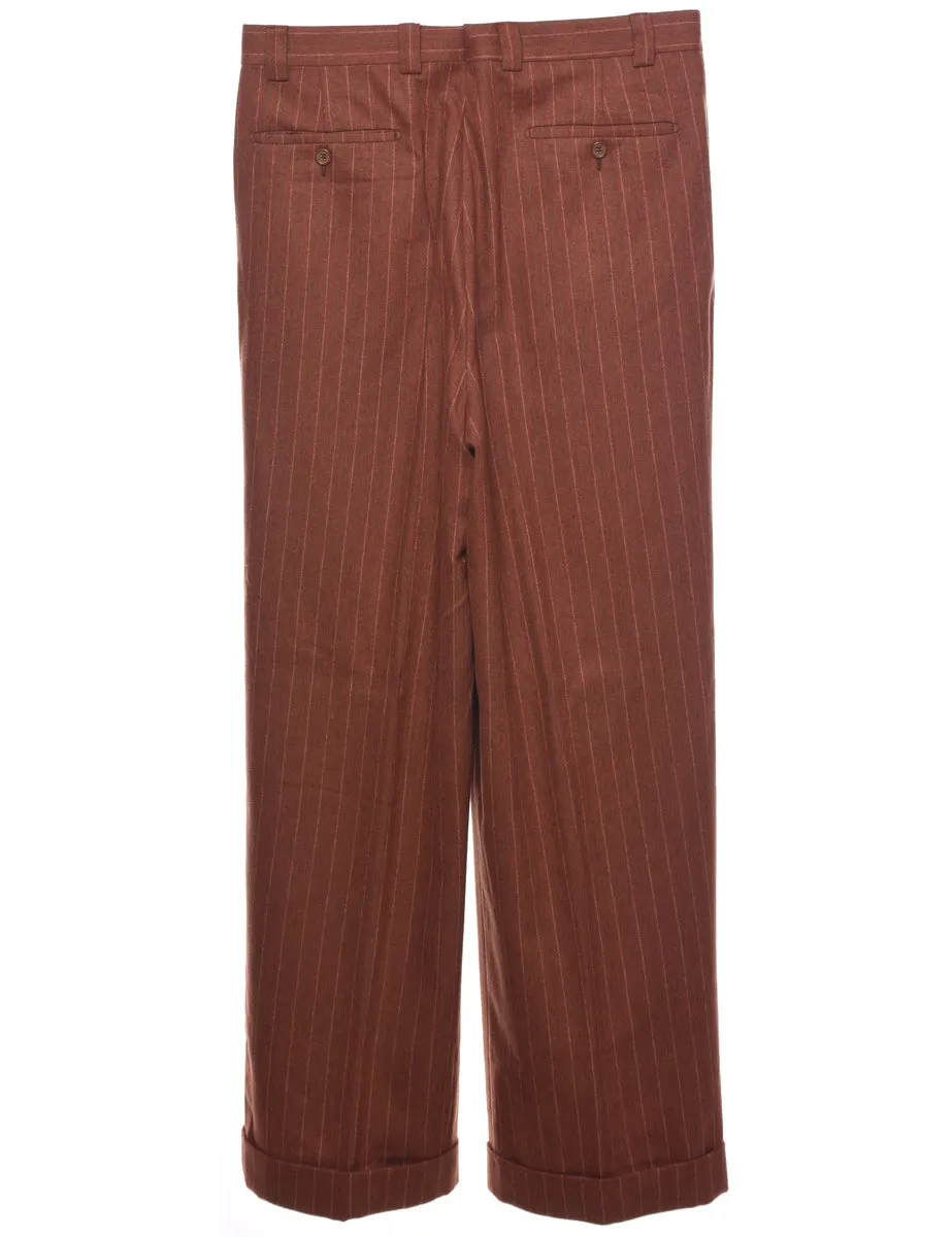 Wool Striped Pattern Trousers - W33 L31