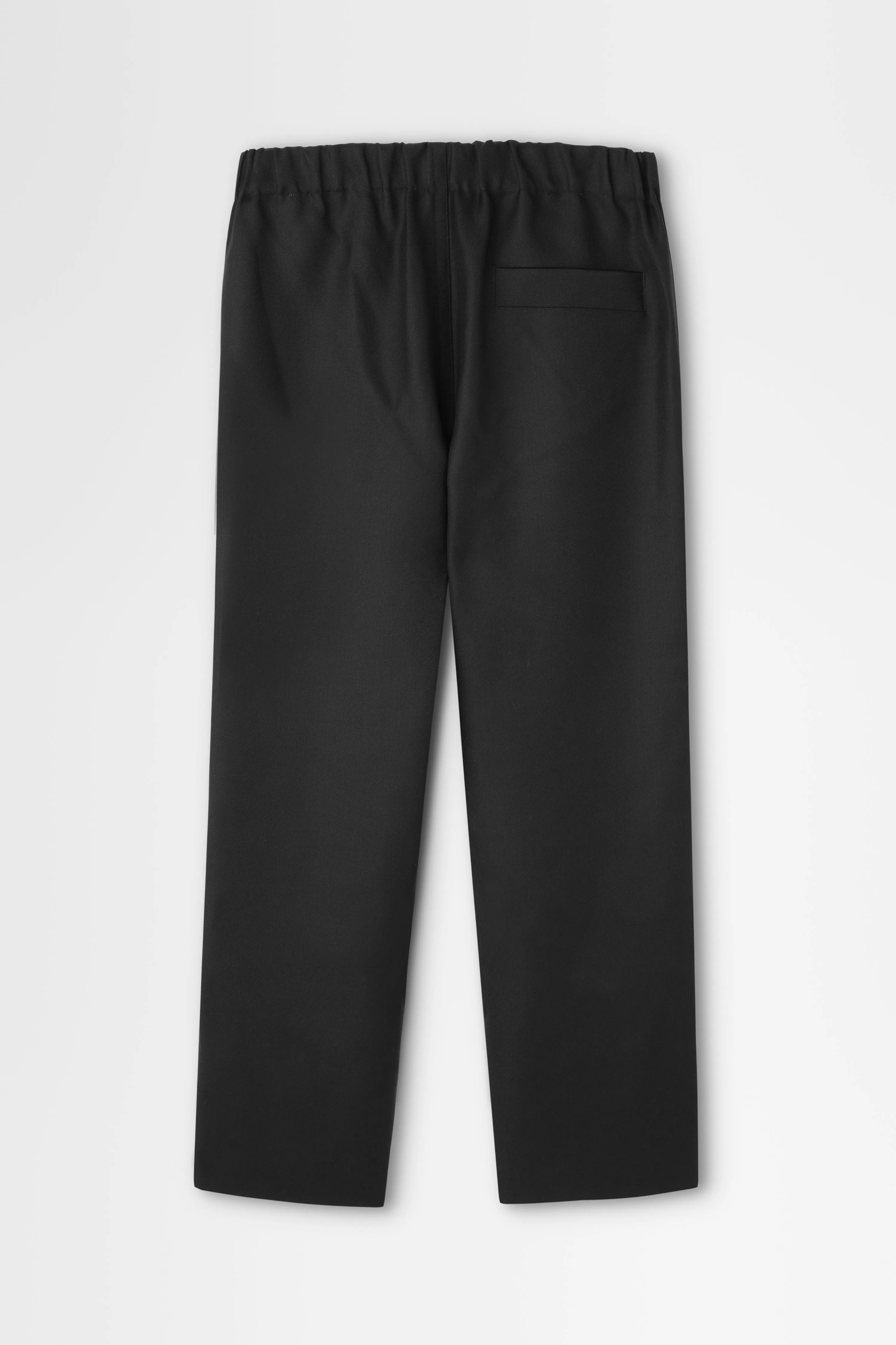 Wool Tricotine Tapered Trouser in Black