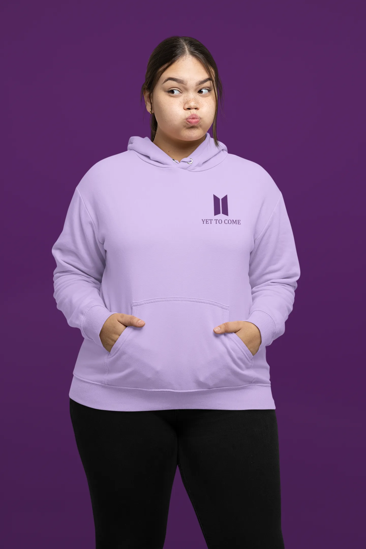 Yet To Come (Double Sided Print): BTS - WINTER HOODIES- LAVENDER