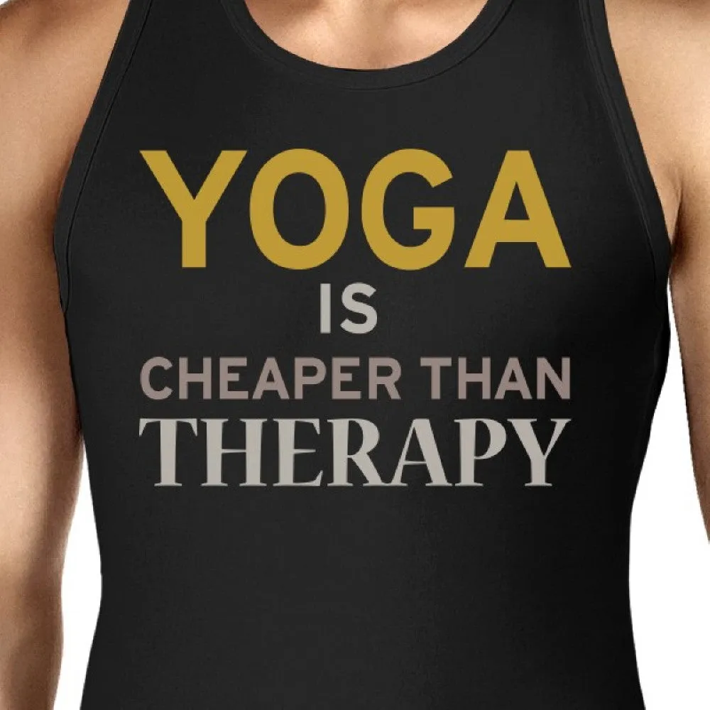 Yoga Is Cheaper Than Therapy Unisex Tank Top Yogi Sleeveless Shirt